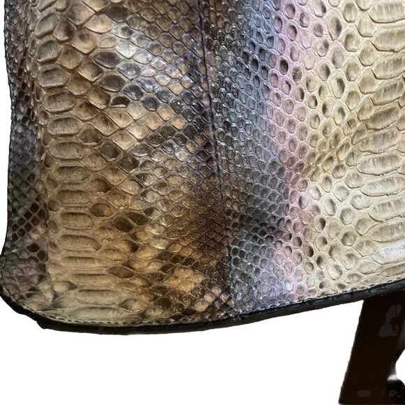 Ghibli Italy Genuine Python Multicolor/Metallic  Shoulder/Tote Bag - Picture 7 of 11